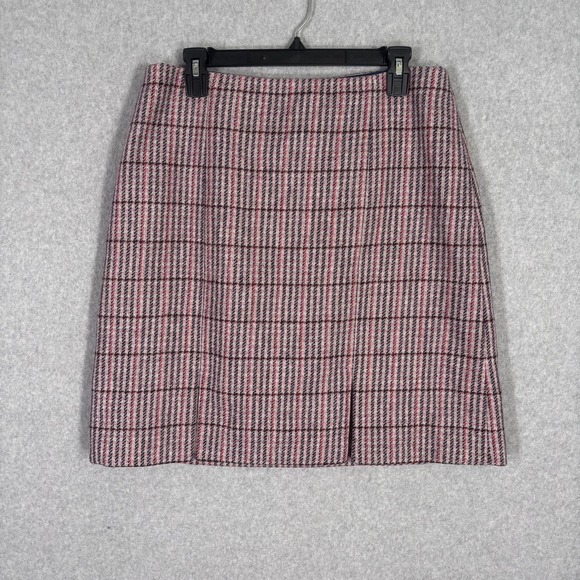 Boden Dresses & Skirts - Boden Wool Tweed Skirt 10L Pink Purple Houndstooth British Academia Clueless